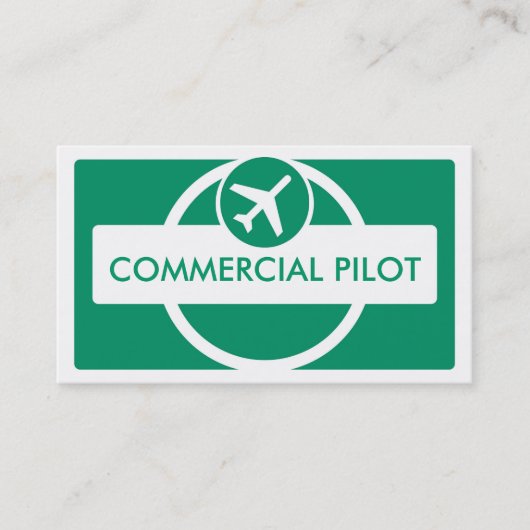 Grüne weiße, einfache, benutzerdefinierte Pilot-Vi Visitenkarte (Vorderseite)