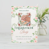 Grüne, weiße Einladungskarte Größe: 5" x 7" Einladung (Stehend Vorderseite)