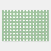 Grüne, weiße Gingham Dots Stripte Matching Geschenkpapier Set (Vorderseite 3)
