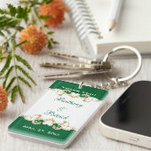 Grüne, weiße Goldblätter, Kleeblätter bevorzugen S Schlüsselanhänger (Vorderseite rechts)