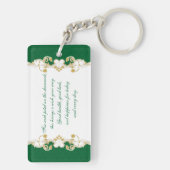 Grüne, weiße Goldblätter, Kleeblätter bevorzugen S Schlüsselanhänger (Rückseite)