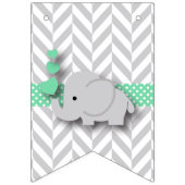 Grüne, weiße graue Babydusche Wimpelkette (Erste Fahne)