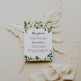 Grüne weiße Herbstblütenhochzeit Empfang Begleitkarte