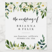 Grüne weiße Herbstblütenweinmarken Weinetikett (Einzelnes Label)