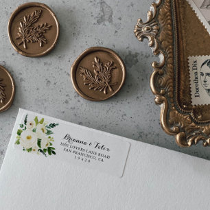 Grüne weiße Herbstflorrückgabe Etikett