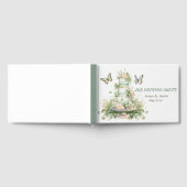 Grüne weiße Hochzeitstorte  Gästebuch (Voll)