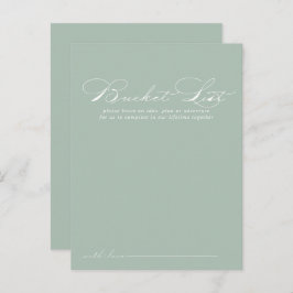 Grüne weiße Kalligrafie-Hochzeitszettelkarten Postkarte