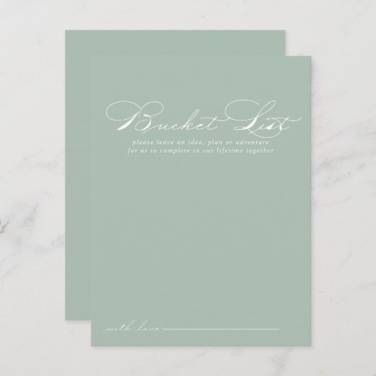 Grüne weiße Kalligrafie-Hochzeitszettelkarten Postkarte (Vorne/Hinten)