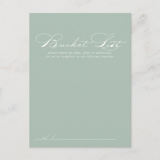 Grüne weiße Kalligrafie-Hochzeitszettelkarten Postkarte (Vorderseite)