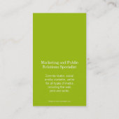 Grüne weiße Kreise erste moderne Visitenkarte (Rückseite)