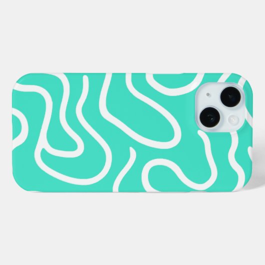 Grüne, weiße Kurven Case-Mate iPhone Hülle (Rückseite (Horizontal))