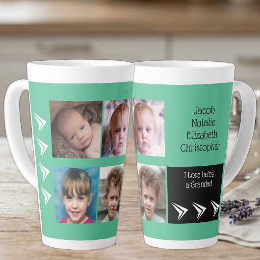 Grüne weiße Liebe als Großmutter mit Fotos Milchtasse