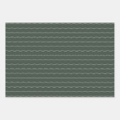 Grüne, weiße Linien und Punkte einfacher Urlaub Geschenkpapier Set (Vorderseite 3)