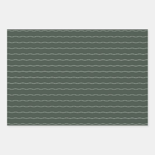 Grüne, weiße Linien und Punkte einfacher Urlaub Geschenkpapier Set (Vorderseite 3)