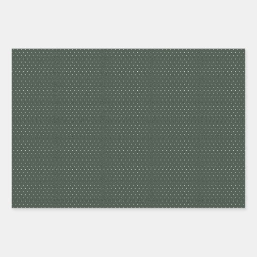 Grüne, weiße Linien und Punkte einfacher Urlaub Geschenkpapier Set (Vorderseite 2)