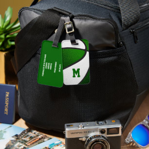 Grüne weiße Mannschaft Farben Sportgeschenke Baske Gepäckanhänger