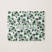 Grüne weiße Mannschaft färbt Jungs Fußball Puzzle (Horizontal)