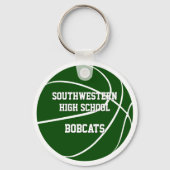 Grüne weiße Mannschaft spielt Basketball-Mädchen Schlüsselanhänger (Rückseite)