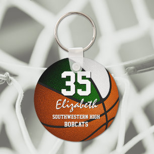 Grüne weiße Mannschaft wählt Jungs Basketball Schlüsselanhänger
