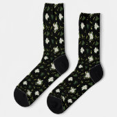 Grüne weiße Muster Socken Zeitlose Mode Geschenk (Linkes Detail)