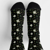 Grüne weiße Muster Socken Zeitlose Mode Geschenk (Oben)