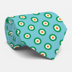 Grüne weiße Orange Polka Punkte auf hellblau Krawatte