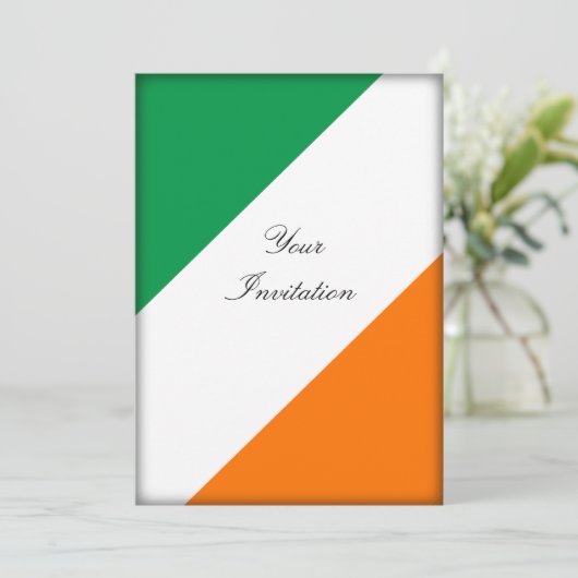 Grüne weiße orange Streifen Einladung (Stehend Vorderseite)