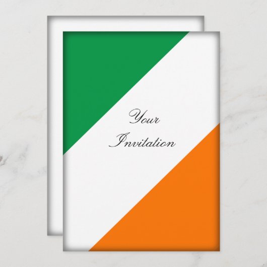 Grüne weiße orange Streifen Einladung (Vorne/Hinten)
