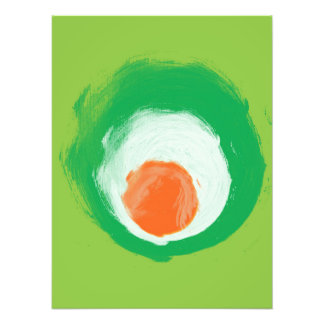 Grüne, weiße Orangenelemente Fotodruck