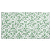 Grüne, weiße Periwinkles, floralfarbenes Muster Kissenbezug (Vorderseite-Rechts)