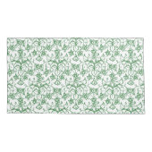 Grüne, weiße Periwinkles, floralfarbenes Muster Kissenbezug (Rückseite-Links)