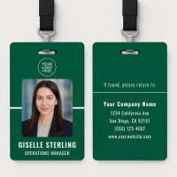 Grüne weiße personalisierte Mitarbeiter-ID-Karte