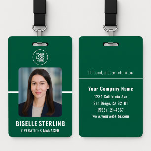 Grüne weiße personalisierte Mitarbeiter-ID-Karte Ausweis