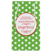 Grüne weiße Polka-Dot-Cookie-Swap-Geschenkbeutel Kleine Geschenktüte (Vorderseite)