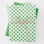 Grüne weiße Polka-Punkte Weihnachten Geschenkpapier Set (Beispiel)