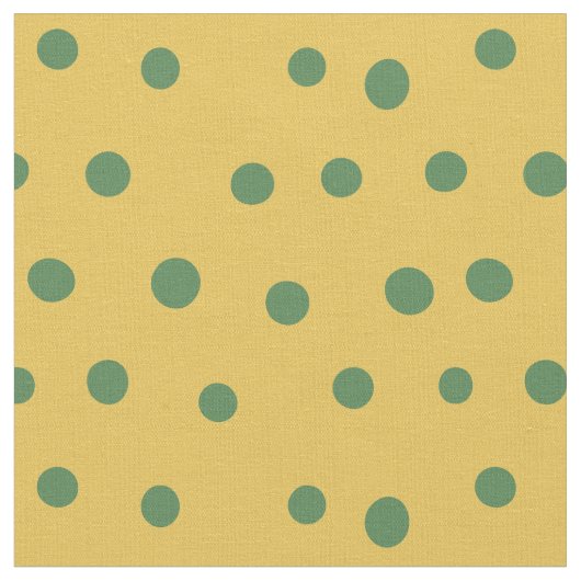 Grüne weiße Punkte auf Gelb Stoff (Nahaufnahme)