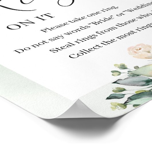 Grüne, weiße Rosen setzen einen Ring auf das Spiel Poster (Ecke)