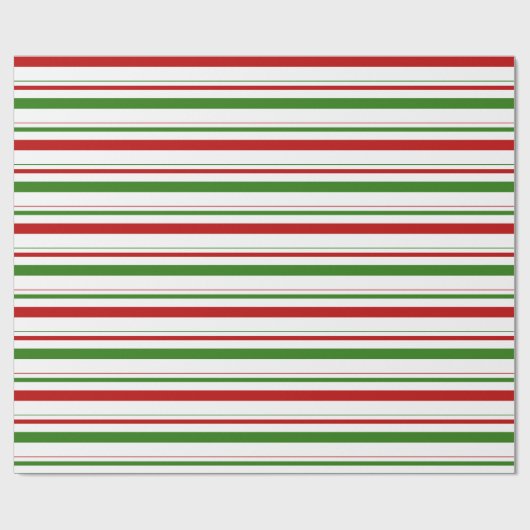 Grüne, weiße, rot-farbene Weihnachtsstreifen Geschenkpapier (Flach)