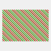 Grüne, weiße, rote Weihnachtsmarken Geschenkpapier Set (Vorderseite 2)