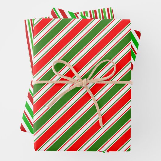 Grüne, weiße, rote Weihnachtsmarken Geschenkpapier Set (Beispiel)