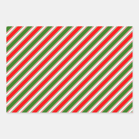 Grüne, weiße, rote Weihnachtsmarken Geschenkpapier Set (Vorderseite)