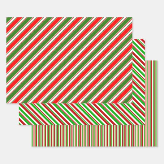 Grüne, weiße, rote Weihnachtsmarken Geschenkpapier Set (Set)