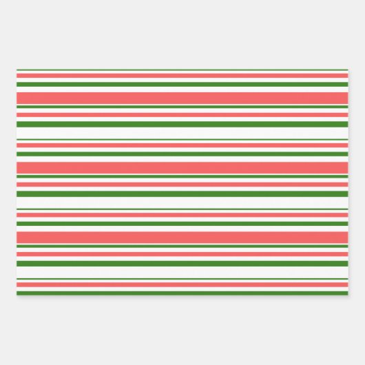 Grüne, weiße, rote Weihnachtsmuster Geschenkpapier Set (Vorderseite 3)