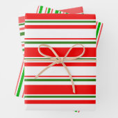 Grüne, weiße, rote Weihnachtsmuster Geschenkpapier Set (Beispiel)