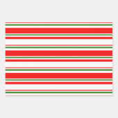 Grüne, weiße, rote Weihnachtsmuster Geschenkpapier Set (Vorderseite)