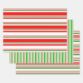 Grüne, weiße, rote Weihnachtsmuster Geschenkpapier Set