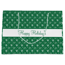 Grüne weiße Schneeflocken Happy Holidays Festival