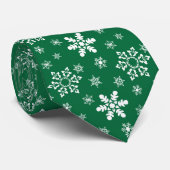 Grüne weiße Schneeflocken Weihnachten Winter Krawatte (Gerollt)