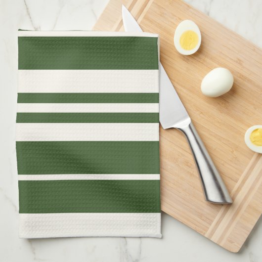 Grüne weiße Streifen Geschirrtuch (Viertel Falte)