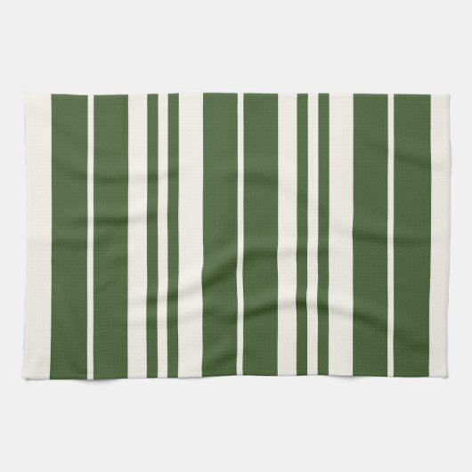 Grüne weiße Streifen Geschirrtuch (Horizontal)